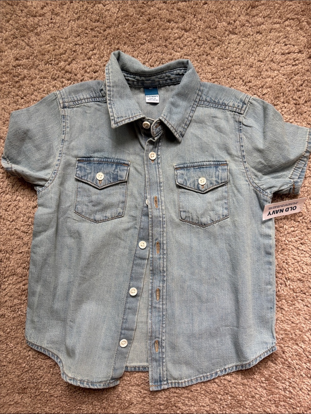 Old Navy Light Blue Denim Button-Up Shirt